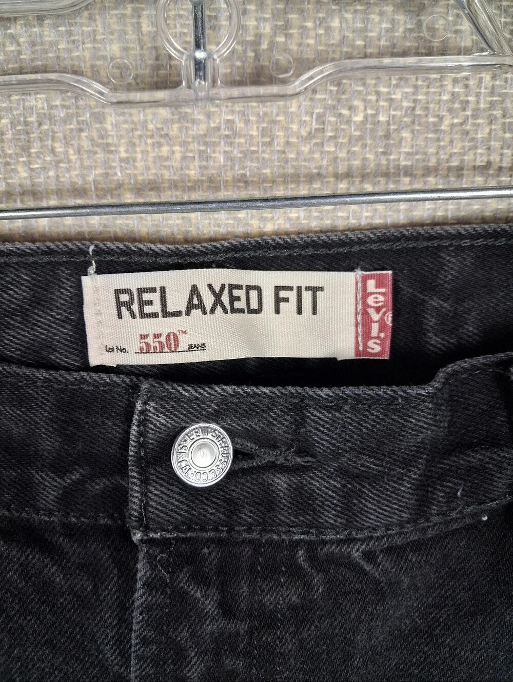 Levi's 550 Relaxed Fit Jeans Mens 42x30 Black Faded Denim Vintage 90's Grunge
